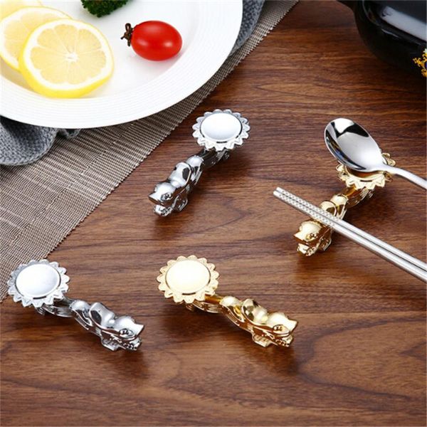 

chopsticks dragon shape holder rest stand metal craft stainless steel table decoration rack frame kitchen tool