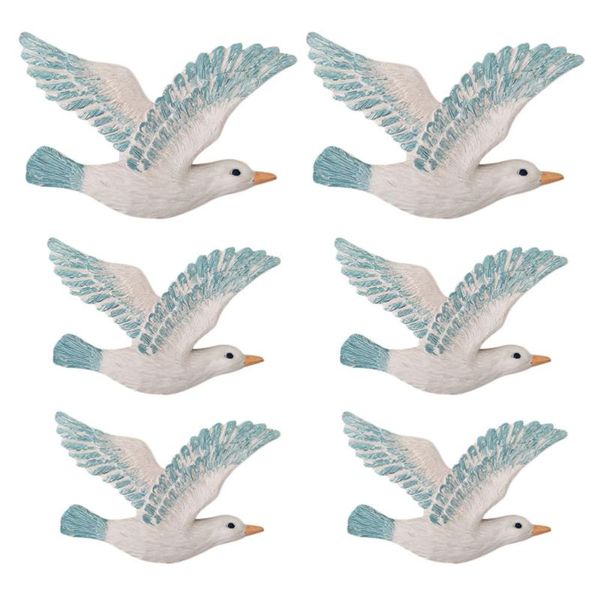 

wall stickers 6pcs seagull pendant mediterranean style resin adornment art