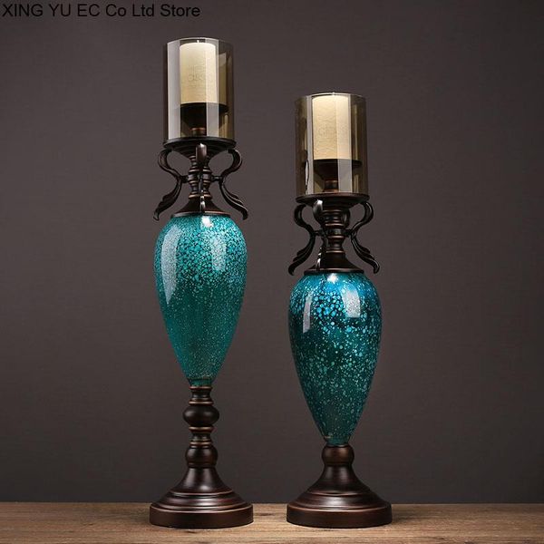 

decorative objects & figurines creative glass dining table candle holder decoration romantic dinner props living room home decorations