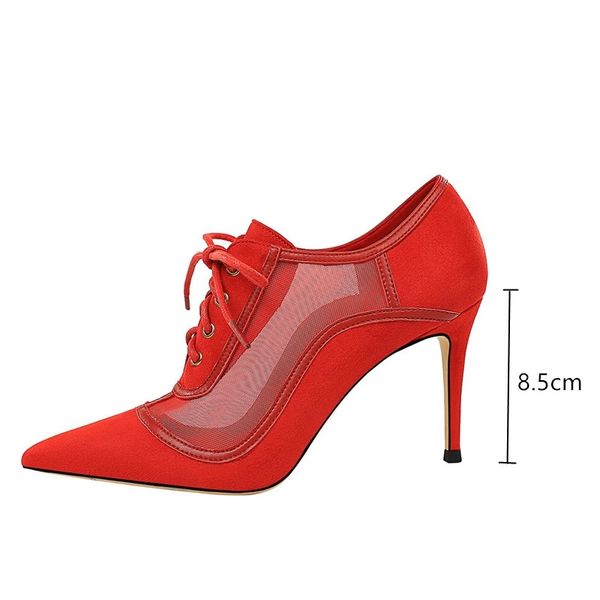 

sandals brand vintage women pumps fashion flock patchwork lace stiletto high heels femals shoes spring autumn up office lady 04qz, Black