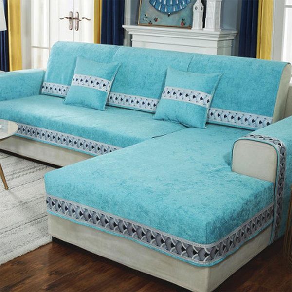 

chair covers sofa cover solid color ski-resistant neil simple winter cushion plush thick washable removable towel
