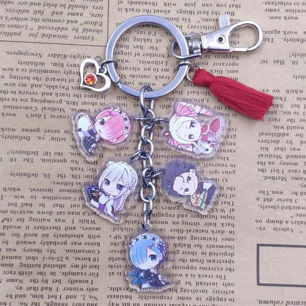 

keychains re:life in a different world from zero acrylic unique handmade anime keychain for girl women key ring, Silver
