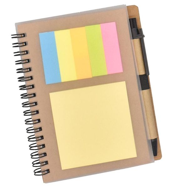 

notepads 1 set kraft paper note pad pen memo tabs flags, Purple;pink