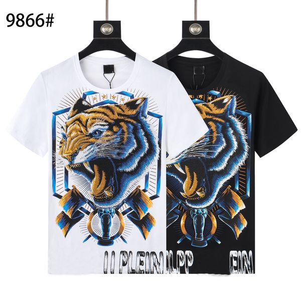 

2021 pp men t shirt spring and summer jackets high grade cotton short sleeve round neck shirts luxury t-shirt size: m  xl xxl 3xl skull eu, White;black