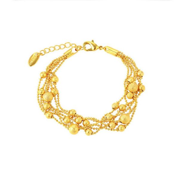 

link, chain 2021 bohemian ladies retro adjustable size multilayer bead bracelet jewelry, Black