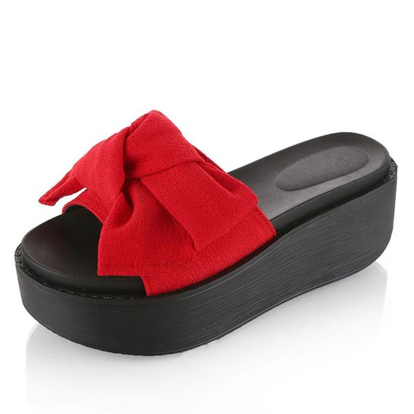 

slippers big bowtie woman beach flip flops summer sandals slip- resistant platform size 35-41 black pink red green