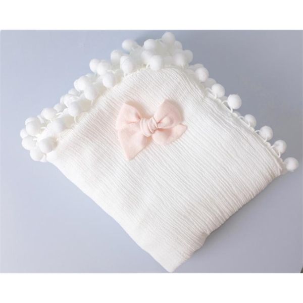 

120x100cm tassel muselina swaddle for born baby blankets muslin cotton blanket 210823