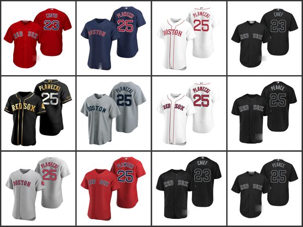 

boston red sox gray 25 kevin plawecki 23 michael chavis men women youth jersey, Black;red