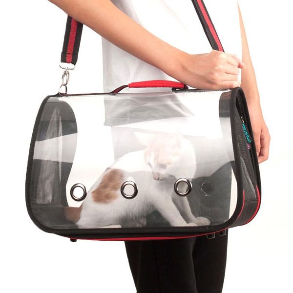 

cat carriers,crates & houses pet backpack shoulder bag handbag crossbody travel breathable supplies transparent space carry cage dog