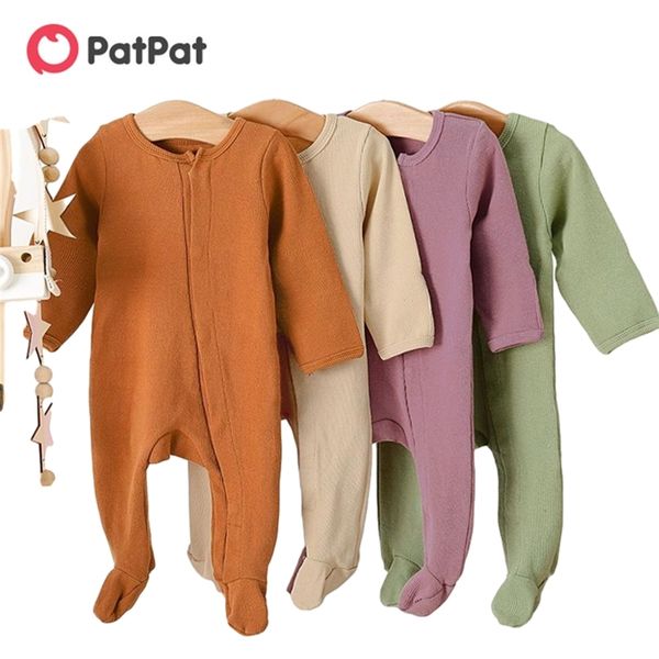 

spring and autumn baby boy girl solid footed long-sleeve jumpsuit one pieces clothes 210528, Blue