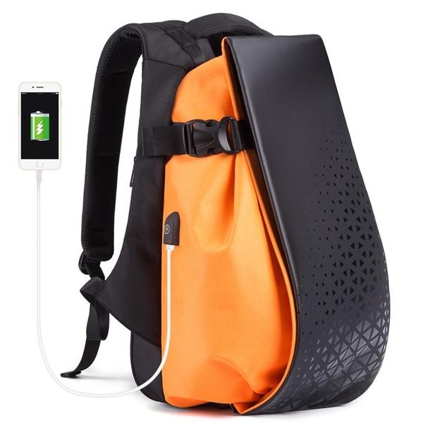 

backpack u0128 men fashion 17.3 inch lapwaterproof usb recharge outdoor daily school rucksack teenager bag