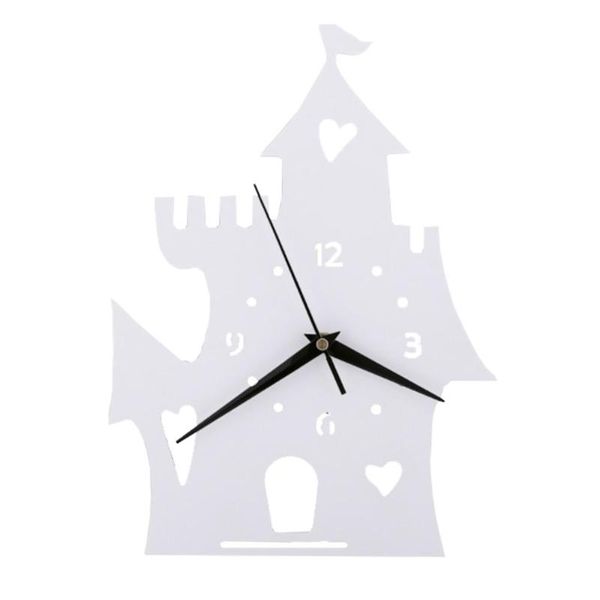 

wall clocks 1pc kids room silent clock decor cartoon castle pvc mute hanging