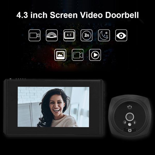 

motion sensor 4.3 inch visual intercom doorbell night vision phone video message camera door bell ring monitor doorbells