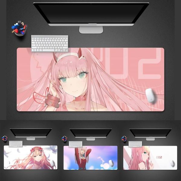 

mouse pads & wrist rests anime zero two daring lapgaming mice mousepad table protect game office work mat pad x xl non-slip cushion