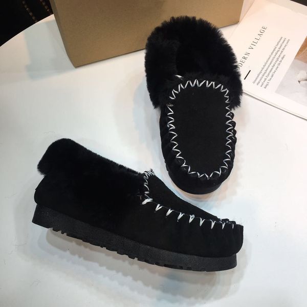 

with box designer women ug australia australian shoes boots womens winter snow fur furry satin boot ankle booties wgg peas leather outdoors, Black