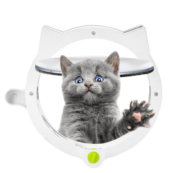 

small round cat door kitten abs plastic pet gate window lockable easy install safe premium quality carriers,crates & houses