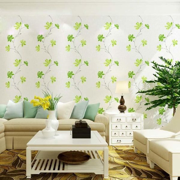 

wallpapers 3d modern home decor flower wallpaper green red floral wall paper roll for walls ,bedroom decorative