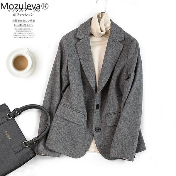 

women's suits & blazers mozuleva woolen blazer suit women autumn winter japanese style loose long 85% wool coat hand-stitched o, White;black