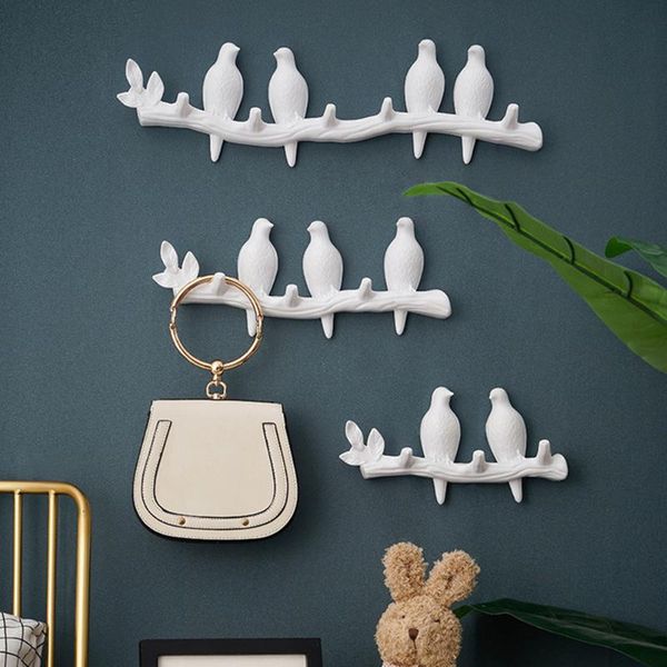 

hooks & rails 1pcs wall decorations home accessories living room hanger resin bird key bedroom kitchen coat hat clothes towel