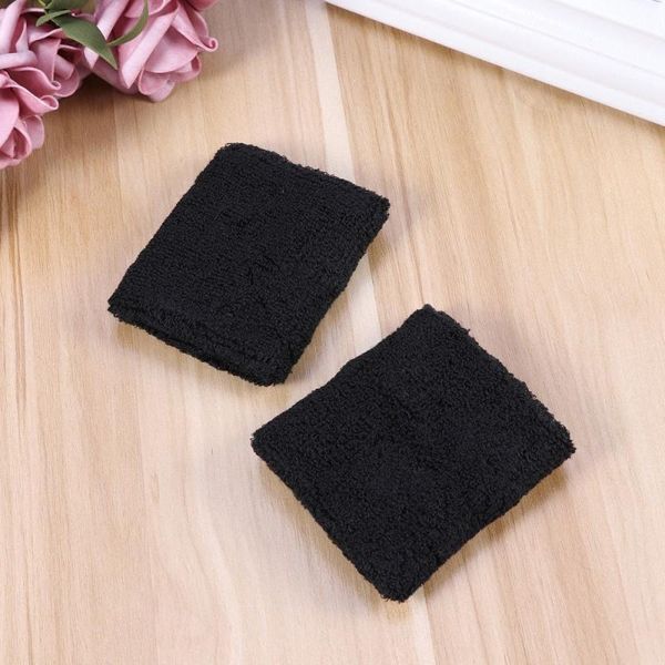 

sports wristband sweaty towel running basketball wrist strap stretchy cotton hand bands (black) support, Black;red