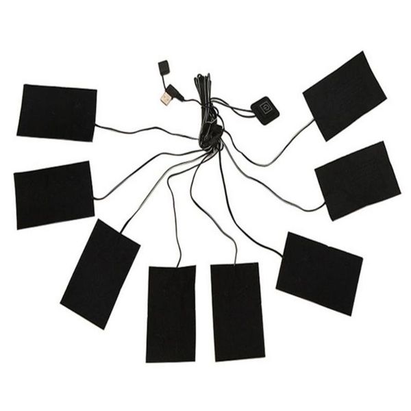 

racing jackets 8-in-1 usb heating cloth windproof men jacket vest winter heated for outdoor cold weather clothing warm, Black;red