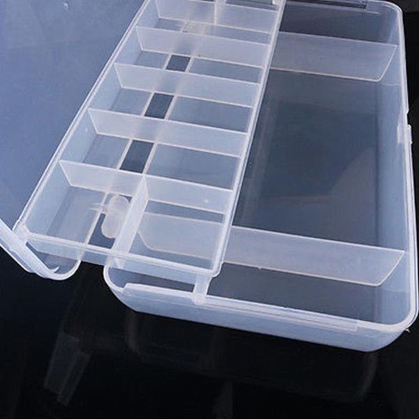 

transparent outdoor durable plastic strorage compartments small fishing tools double layer camping bait box accessories