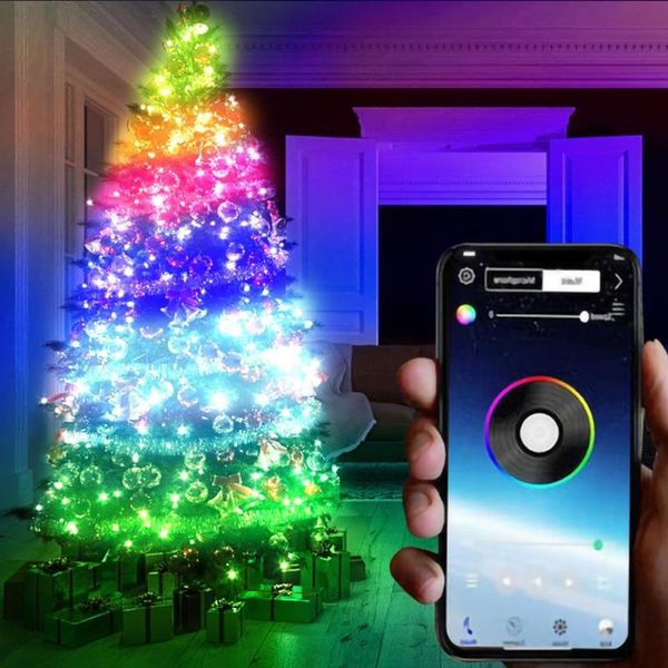 

strings usb led string light bluetooth app control copper wire lamp waterproof outdoor fairy lights for christmas tree decoration
