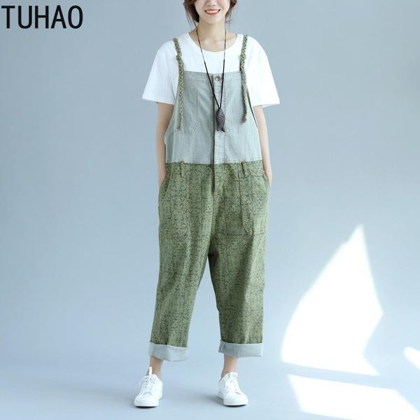 

women's jumpsuits & rompers tuhao jeans women boyfriend drop crotch denim overalls pants retro wide leg harem trousers large size llj, Black;white