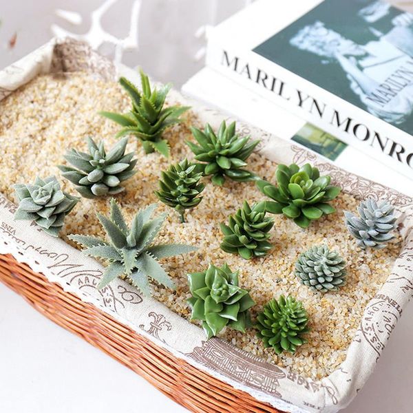 

decorative flowers & wreaths 2pcs plastic mini fake plants artificial succulent flower arrangement accessories for home garden wedding decor