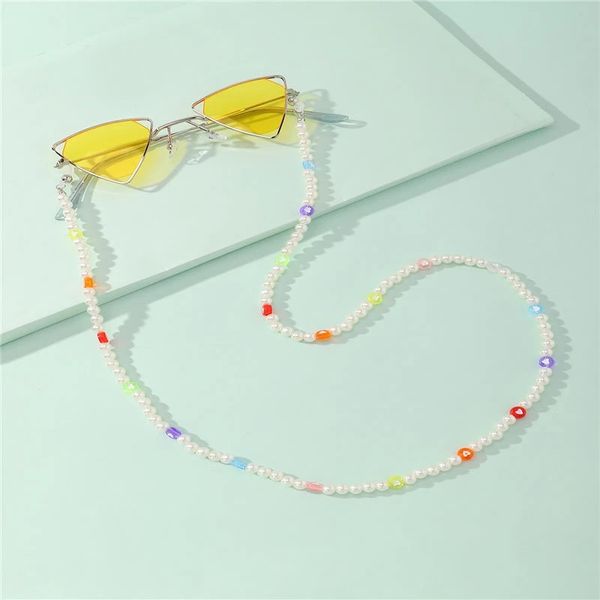 

2021 chic simple pearl beads sunglasses chain holder fashion women eyeglasses accessary
