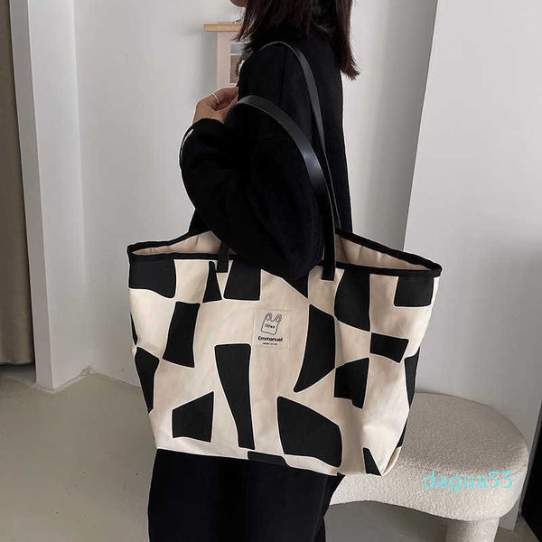 

handbags s women's 2021 fashion korean tote bag high-capacity commuter canvas simple texture single shoulder niche
