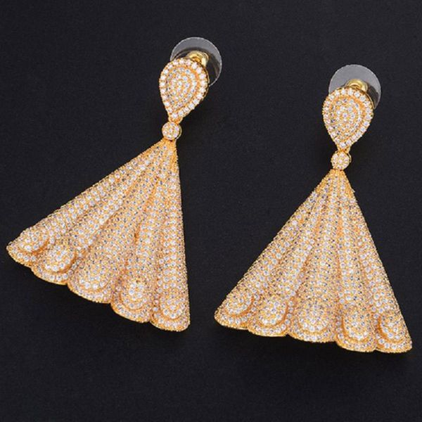 

dangle & chandelier kellybola noble vintage geometric cubic zirconia engagement party drop earrings jewelry for women bridal wedding luxury, Silver