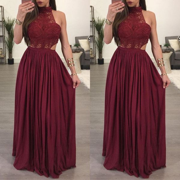 Casual Kleider Frauen Damen Maxi Sommer Langes Abend Party Kleid Strand Sommerkleid Weiß Weinrot Kleidung Brautjungfern