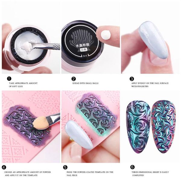 

nail art printing silicone template 3d manicure relief soft mold beauty accessories for painting kits