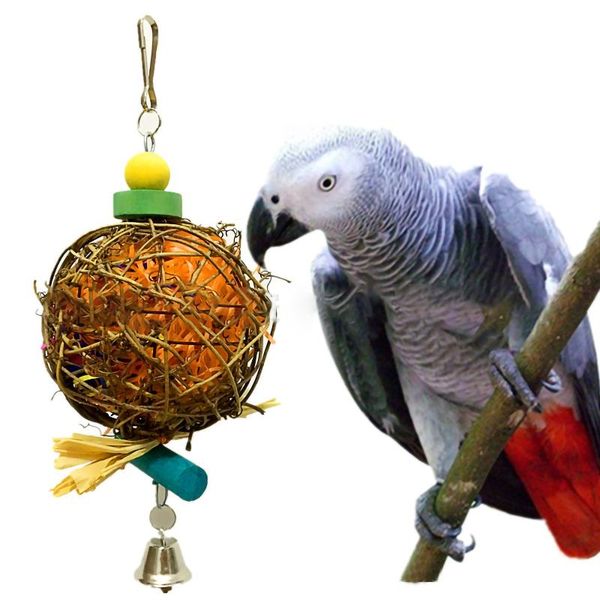 

25# parrot rattan ball toys bird chewing grind birdcage decor funny pet supplies cage accessories playing decorative objects & figurines