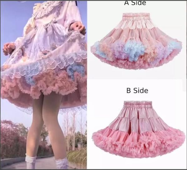 

rainbow petticoat soft tutu skirt, White