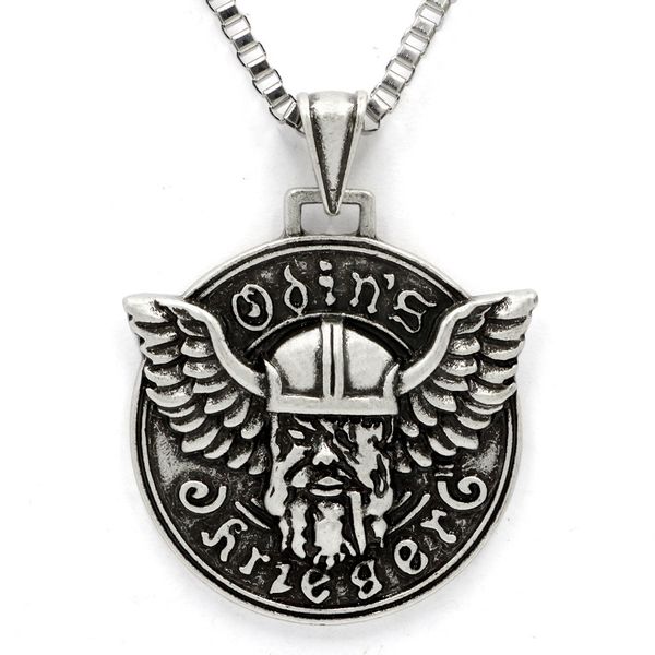 

popular viking necklace odin god men viking pendant viking jewelry, Silver