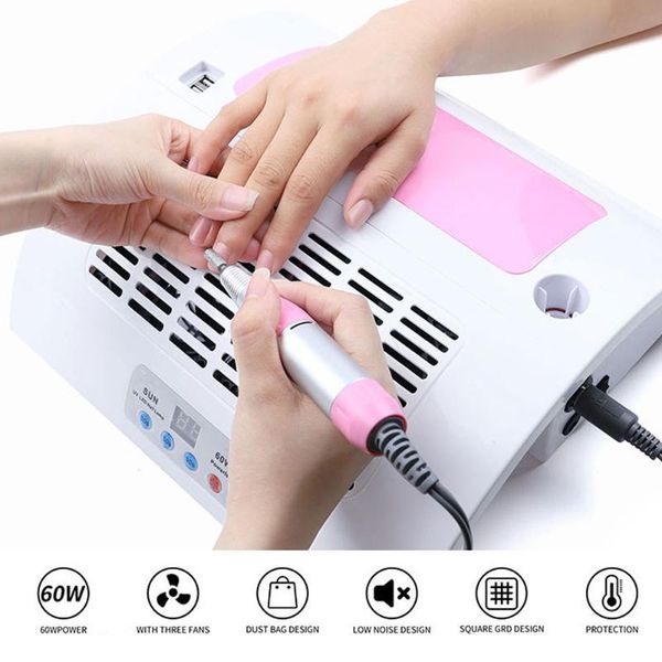 

nail drill & accessories 5in1 machine multifunction high efficiency electric stainless handle uv lamp cleaner tools kits