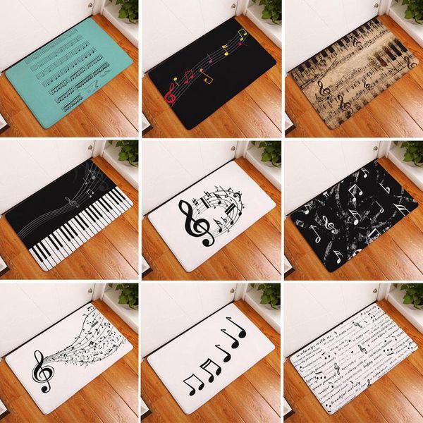 

cushion/decorative pillow music note piano print non-slip door mat pad kitchen bathroom carpet rug decor doormat tapis de bain felpudo home