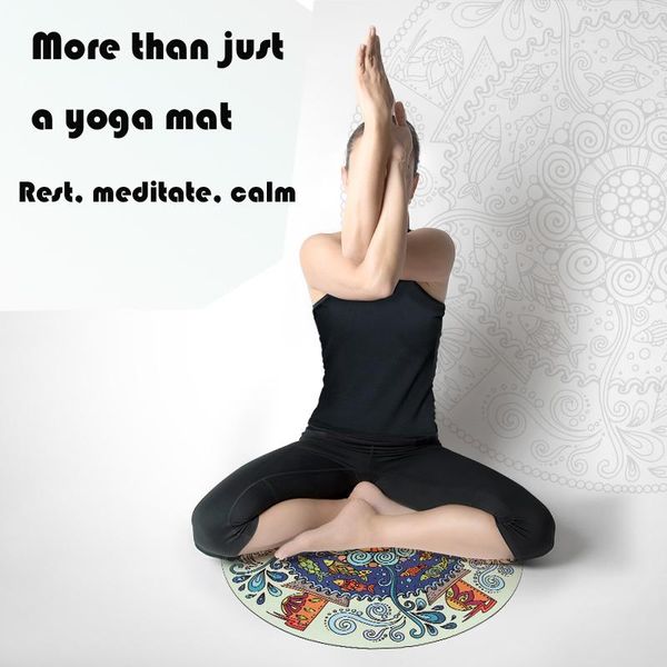 

suede round yoga mat 60cm diameter pilate fitness gym gymnastics floor tai chi meditate home pad 3mm mats