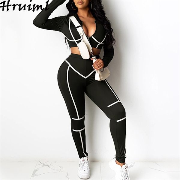 

plus size clothing for women crop woman pants color matching casual 2 piece outfits fashion streetwear 2 pc sets 210513, White