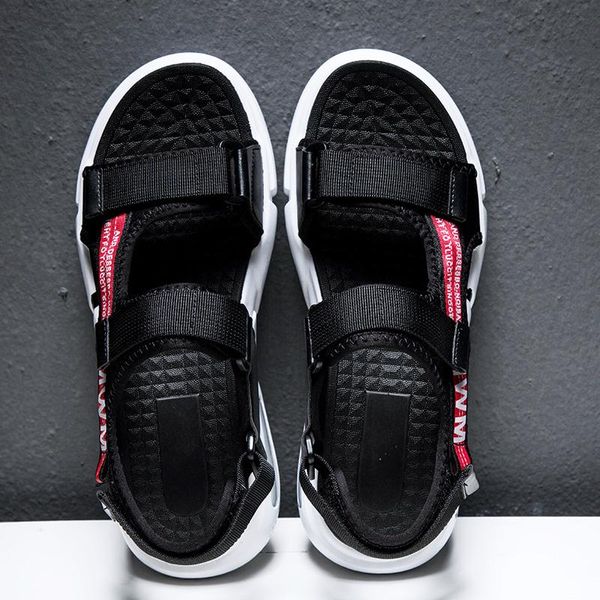 

sandals hombre mens couro sandales homme for comfort luxury slip on shoes mountain summer walking casual plage sandalias samool men 44, Black