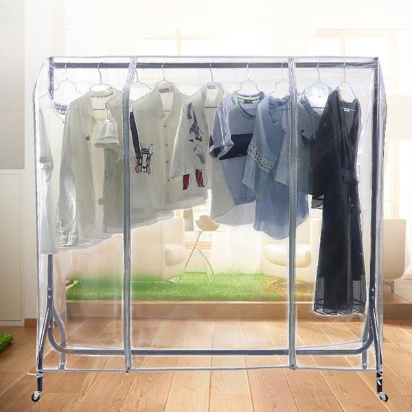 

clothing & wardrobe storage transparent full cover garment rack peva rail clear zip dustproof waterproof bag