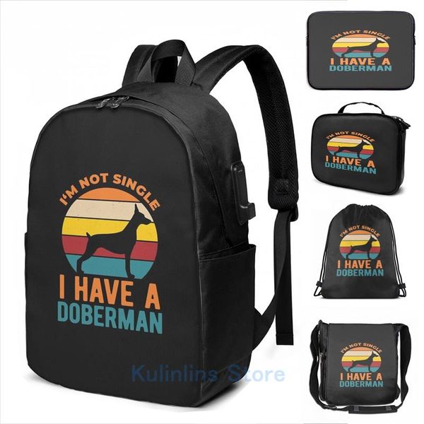 

backpack funny graphic print i have a doberman pinscher usb charge men school bags women bag travel laptop
