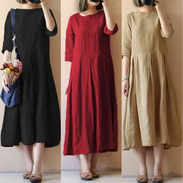 

fashion summer leisure women's with round neck and large swing, Black;gray
