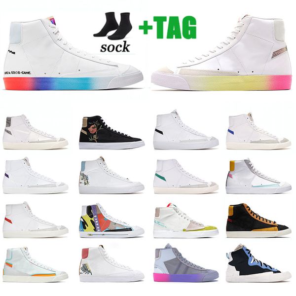 

men women blazer mid 77 vintage trainers indigo sacais running shoes low beach sports sneakers grim reaper lx black white have a good game a