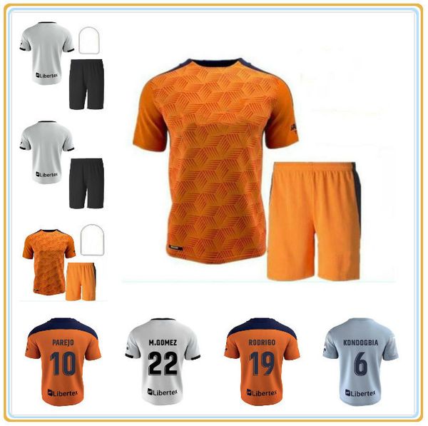 

22 21 20 parejo gameiro men kids kit soccer jerseys guedes rodrigo . ferran manu home white away orange child football shirt uniforms, Black