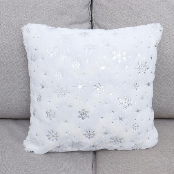 

cushion/decorative pillow 1pc snowflake pattern throw case decorative cushion cover protector for home sofa bed living room (white)