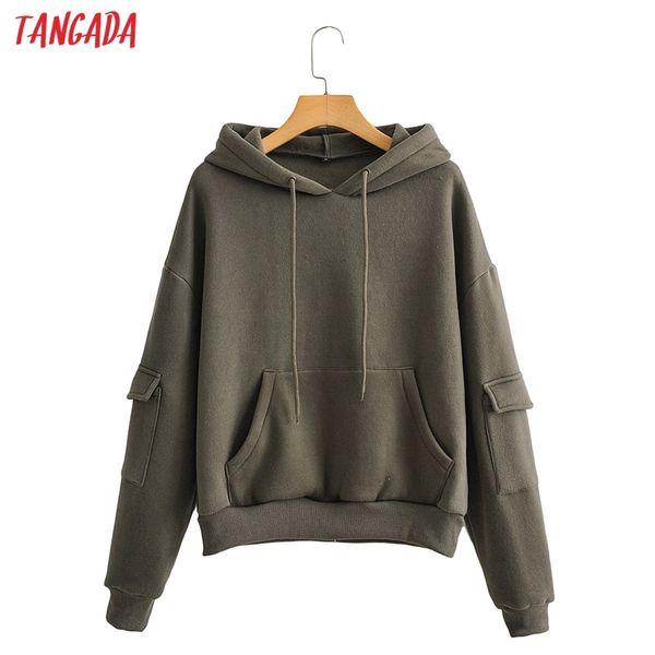 

women amygreen fleece hoodie sweatshirts oversize pocket long sleeve boy friend style hooded jacket ja519 210416, White