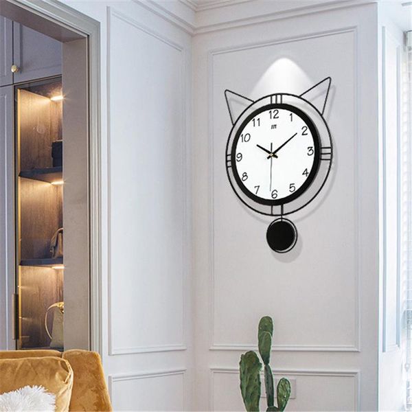 

simple cat ear clock fashion creative living room wall nordic modern home decoration quartz rlectronic silent clocks